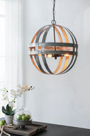 4 Light Galvanized Chandelier, Hanging Light Fixture With Adjustable Chain For Kitchen, Bulb Not Included - Gray by Unique Piece Furniture