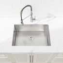 Stainless Steel Kitchen Sink, 27″x19″ Single Bowl, Undermount Handmade Sink in Brushed Nickel by HouseOfZazla