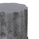 Outdoor End Table, Round Side Table For Patio And Garden - Antique Gray