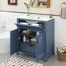 Bathroom Vanity With Sink Storage Cabinet - Blue by HouseOfZazla