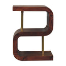 S Curve Brass Bedside Table - Dark Brown by HouseOfZazla
