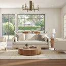 Knox 84' Modern Farmhouse Sofa, Flax White Linen
