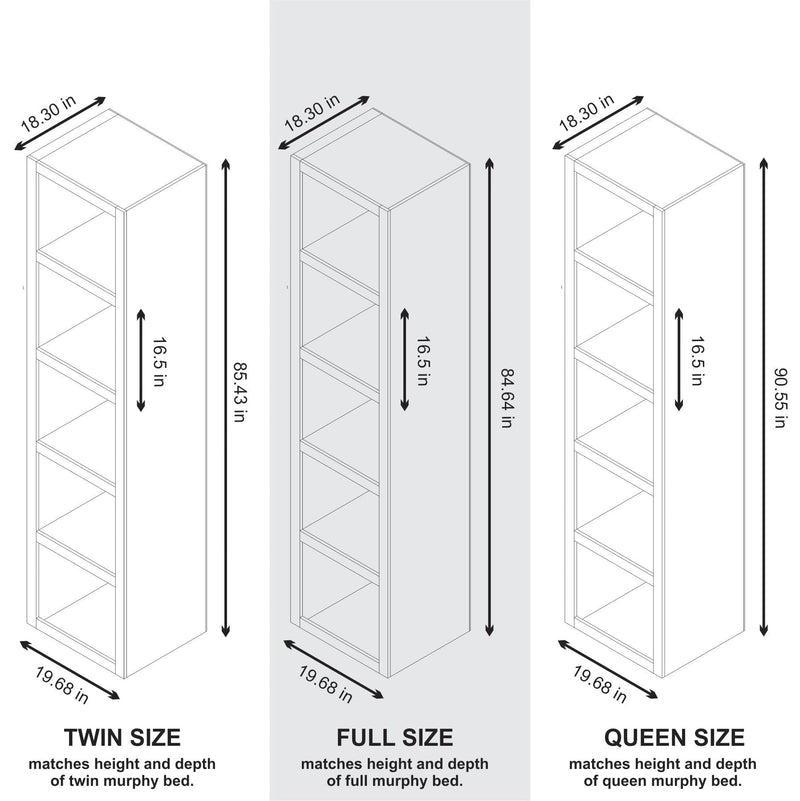 Grey 85-in Tall Wooden Bookcase Shelf
