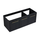Contemporary 48" Wall Mounted Bathroom Vanity With Resin Sink And Soft Closing Doors And Line - Black Chestnut by HouseOfZazla