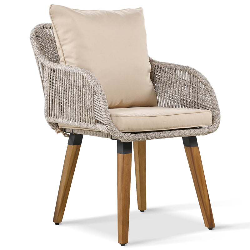 5 Pieces Patio Furniture Chair Sets, Patio Conversation Set With Wicker Cool Bar Table, Ottomans,Outdoor Furniture Bistro Sets for Porch,Backyard,Balcony,Poolside Brown