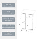 44-48"W x 74"H Pivot Shower Door with Brushed Nickel Finish by HouseOfZazla