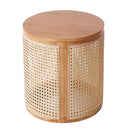 RUBBER SOLID WOOD SIDE TABLE,NATURAL COLOR