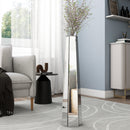 Handmade Silver Glass Floor Vase with Mirrors and MDF, 29.92 Inches Tall