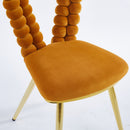 Modern Chair With Iron Tube Legs, Soft Cushions And Comfortable Backrest, Suitable For Dining Room, Living Room, Cafe, Hairball Back by Unique Piece Furniture