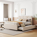 Upholstered Platform Bed With Brick Pattern Headboard And Twin Long Size Trundle by Unique Piece Furniture