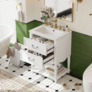 Wave Design Bathroom Vanity With Sink, 2 Drawers And Open Shelf by Unique Piece Furniture