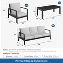 Modern 5 Seat Outdoor Patio Furniture Set With Coffee Table by HouseOfZazla