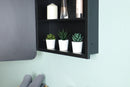 20x28 inch Black Metal Framed Wall mount or Recessed Bathroom Medicine Cabinet with Mirror