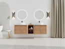 72" Wall-Mounted Bathroom Vanity With Ceramic Art Sink
