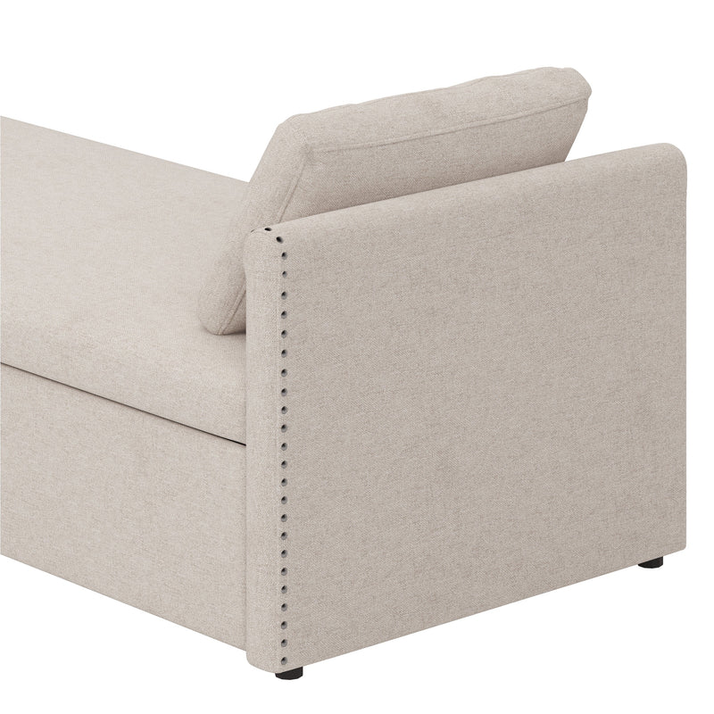 Walker Edison | Modern Chaise Lounger Storage Bench