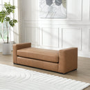 Stylish and Durable Brown Faux Leather Bench