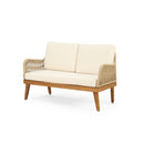 Hueber Outdoor And Rope 4 Seater Chat Set With Cushions - Teak by HouseOfZazla