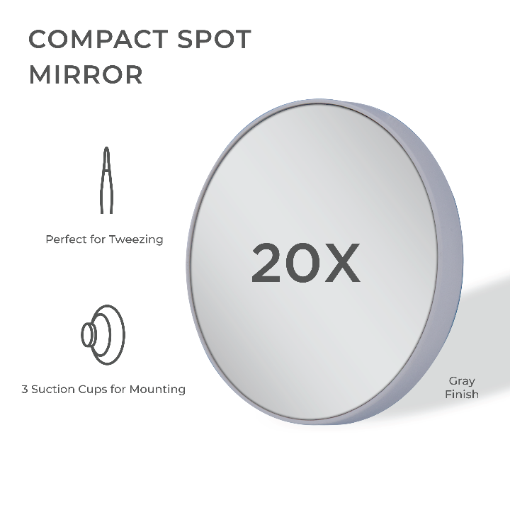 Compact Mirror with Magnification & Suction Cups