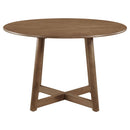 Guinea - 5 Piece Dining Set With Round Table And Upholstered Chairs - Walnut