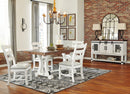 Rustic Farmhouse Extension Dining Table Two Tone Brown White