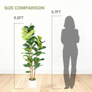5.2FT Artificial Fiddle Leaf Fig Tree With Decorative Pot by HouseOfZazla