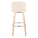 Toriano - Contemporary Fixed Height Barstool & Swivel With Round Footrest (Set of 2)