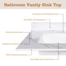 Bianco Carrara Venato Elegant Marble Vanity Top, Bathroom Vanity With Undermount Sink, Sintered Stone by HouseOfZazla