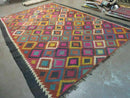 7' X10' Antique Afghan Kilim Handmade Flat Weave Wool Rug Vegy Organic Colorful