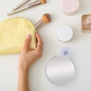 Compact Shower Mirror with Magnification & Suction Cup