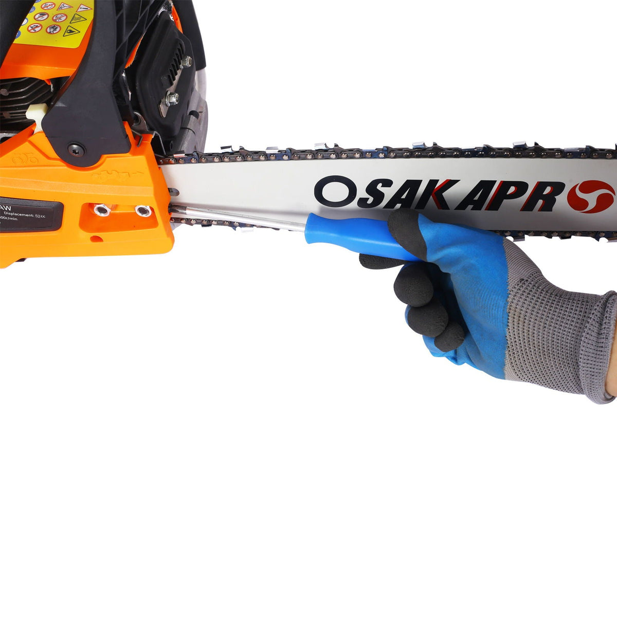 Professional Gasoline Chainsaw 20" 52Cc For Tree And Wood Cutting - Orange, photo 16 of 16