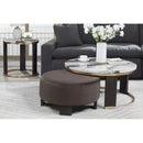 Nesting Round Coffee Table With Ottoman (Set of 2) - Gold / Brown by HouseOfZazla
