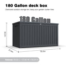 180 Gallon Large Outdoor Storage XXL Deck Box for Patio Furniture by HouseOfZazla