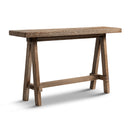 Hawthorne 60'' Solid Reclaimed Elm Trestle Console Table, Heritage Medium-Dark Brown