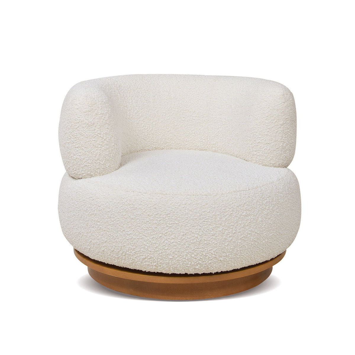 Fuji - 360 Swivel Low Barrel Back Accent Chair - Ivory White, photo 10 of 11