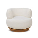 Fuji - 360 Swivel Low Barrel Back Accent Chair - Ivory White by HouseOfZazla