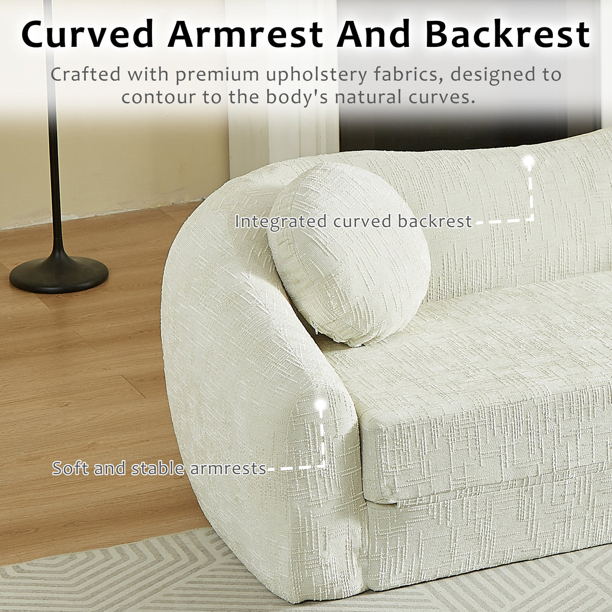 86-Inch Curved Convertible Sofa Recliner, photo 8 of 10
