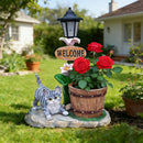 Lying Cat Solar Planter Garden Decor by HouseOfZazla