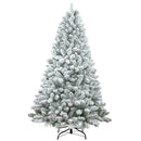 4FT Flocked Christmas Tree with Pine Cones and Snowy PVC Design