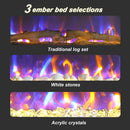 36 Inch Curved Front Electric Fireplace, Freestanding or Wall Mounted Electric Fireplace with Adjustable Flame Color & Remote Control