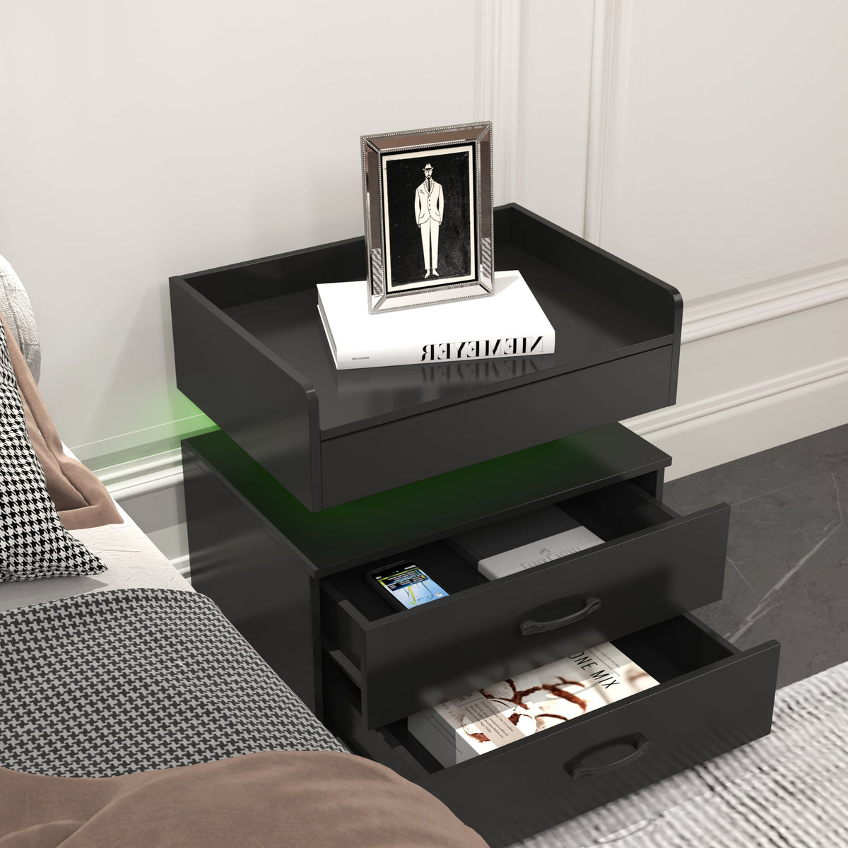 1 Set Nightstand with Adjustable LED Strip Light, photo 6 of 10