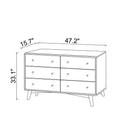 Dresser 6 Drawer - Dark Brown / White by Unique Piece Furniture