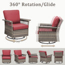 2 Piece Swivel Rocker Patio Chairs Set with Thick Cushions