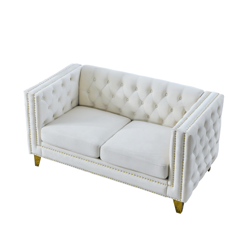 3-seater + 2-seater Combination sofa.BEIGE VELVET