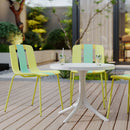 4 Piece Set Of Modern Striped Color Blocking Single Chairs With Round Table by HouseOfZazla