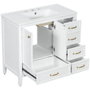 Elegant Vintage Bathroom Vanity With Sink and Soft Closing Drawers by HouseOfZazla