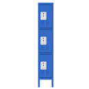 Lockers For Employees With 3 Door Storage Locker Durable For Gym, School, Office - Blue by HouseOfZazla