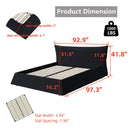 Upholstered Platform Bed With Special Shaped Headboard by HouseOfZazla