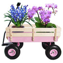 Outdoor All Terrain Garden Wagon with Wooden Railings and Pneumatic Tires by HouseOfZazla
