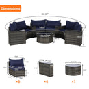 Outdoor Patio Furniture 11-Piece Half-Moon Sectional Round Patio Furniture Set by HouseOfZazla