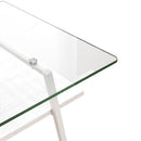 Rectangle Coffee Table, Tempered Glass Tabletop With Metal Legs, Modern Table For Living Room by HouseOfZazla